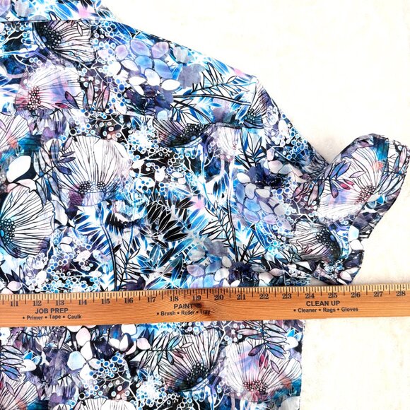 Robert Graham Camasa Shirt Mens L Blue Multicolor Tropical Floral Classic Fit - Picture 7 of 11